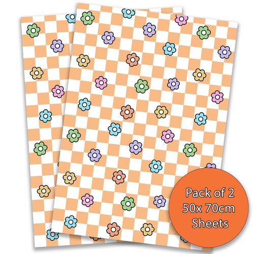 Chequered flowers wrapping - chequered,