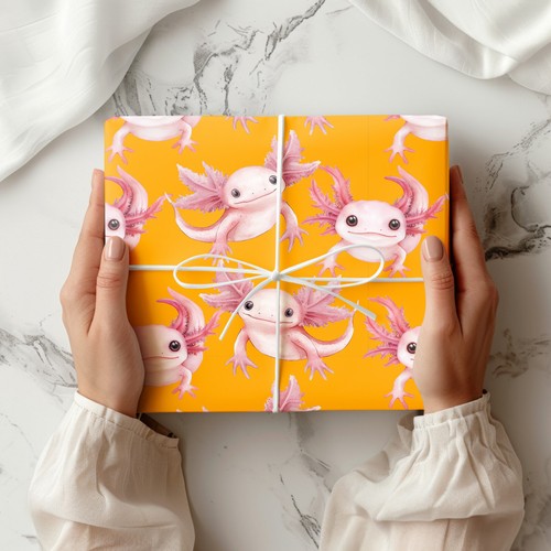 Axolotl gift wrap cute - wrap,