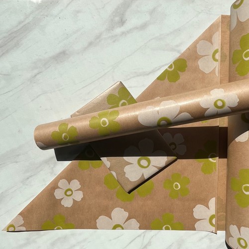Wrapping paper green - green, white