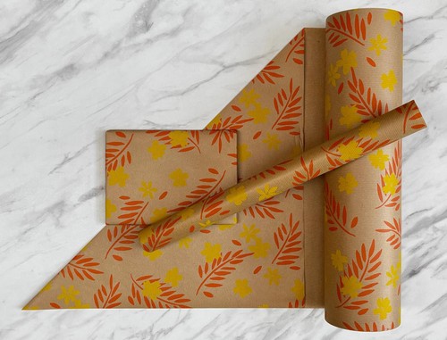 Wrapping paper orange yellow - paper,