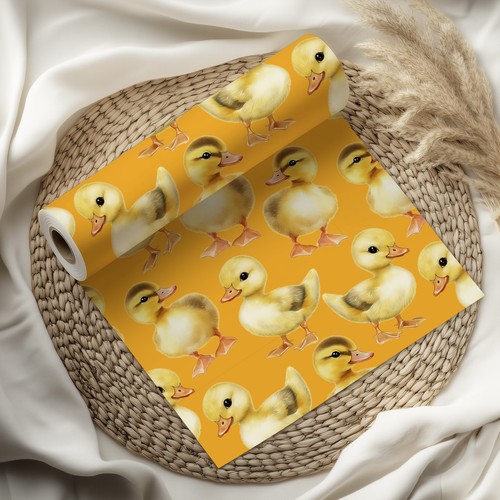 Cute duckling wrapping paper - duckling,