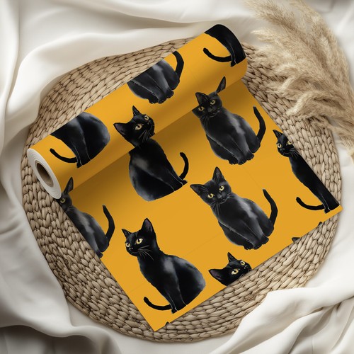 Halloween black cat wrapping - cat,