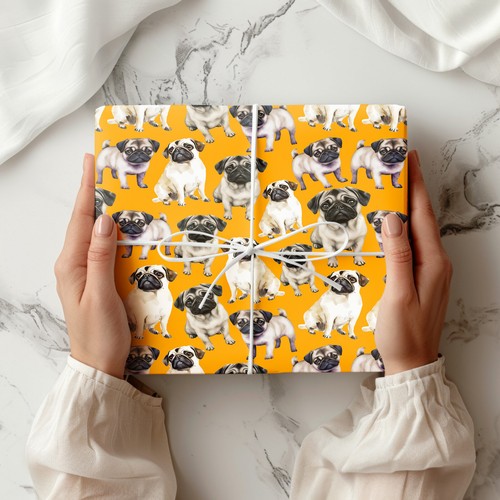 Pug gift wrap cute - wrap,