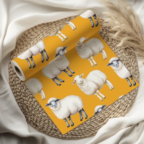 Cute sheep design wrapping - design,